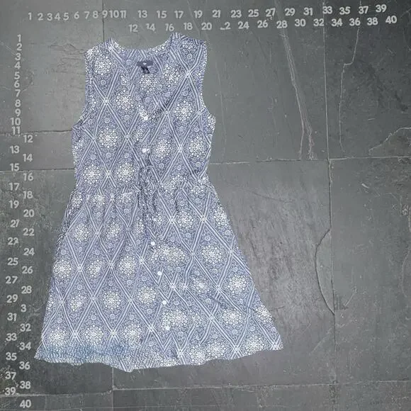 Gap Blue and White Medallion Geometric Print Sleeveless Mini Dress - Picture 2 of 4